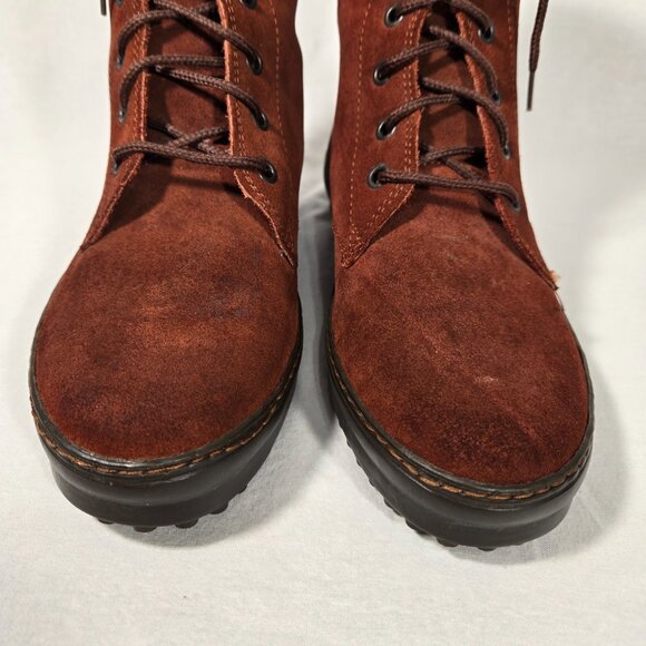 Authentic Vintage EDDIE BAUER LORD SILGA Brown Suede Combat Boots Sz 7.5M. ITALY - Picture 5 of 16